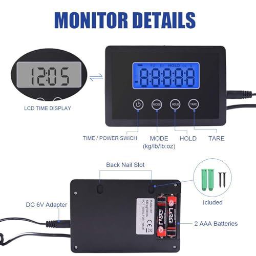 DFEDHF Digital Postal Scale 180kg/400lb Parcel Shipping Scale with Separate Large LCD Display, g/kg/oz/lb Switchable, with Stable & Hold Indication for Packages/Post Office/Home