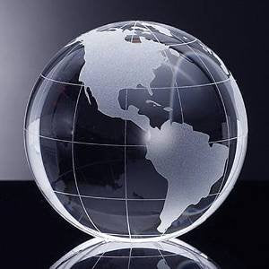 Amlong Crystal 4 inch Globe Paperweight with Gift Box