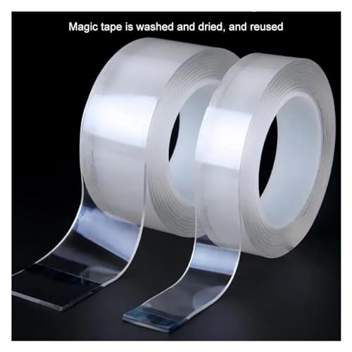 DSWMY 1M/2M/3M/5M Kitchen Transparent Double Sided Tape Bathroom Reusable Tapes Home Decoration Washable Super(20mmx5m)