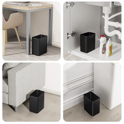 Cesun Small Bathroom Trash Can, 2.1 Gallons, Under Sink Wastebasket, Black