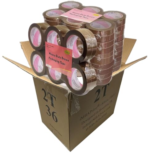iMBAPrice 2 Inch Brown Packing Tape, 36 Rolls x 110 Yards I 3,960 Total Yards, Heavy Duty Packaging Tape, for Mailing, Carton & Box Sealing, Moving, Shipping Packing