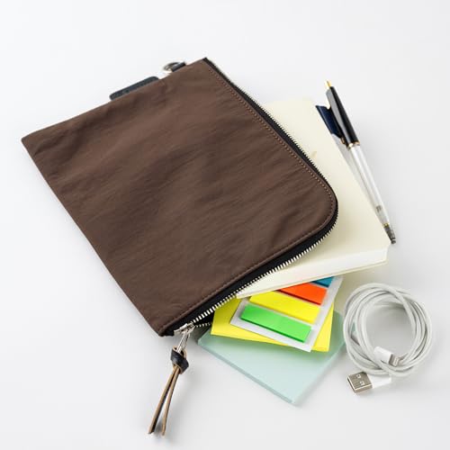 ほぼ日 Hobonichi Techo Planner Accessory Tragen Flat Pouch for A6 Size (Brown)
