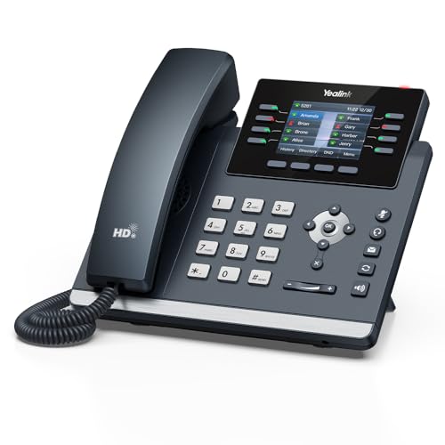 Yealink SIP-T44W – 1301213 - WI-Fi IP Phone - 12 VoIP Accounts. 2.8-Inch Color Display. Dual-Port Gigabit Ethernet, PoE, Power Adapter Not Included