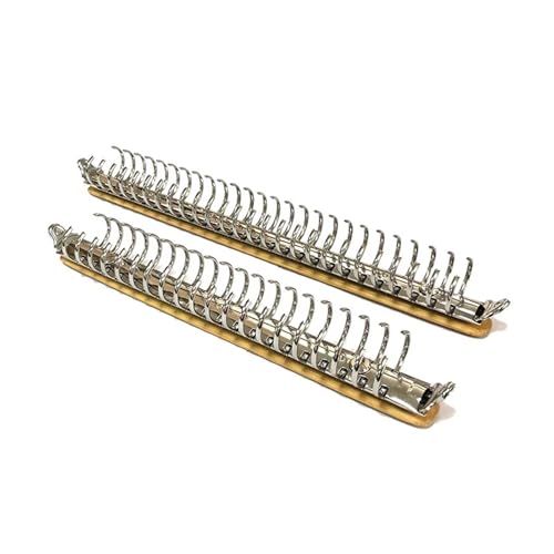 Ring Clips 5PCS A5 B5 Metal Ring Binder Clips with Bamboo Back Panel Detachable Buckle Loose-Leaf Binding Strip for Data Book Album Notebook(A5 20 Rings)