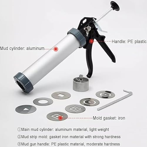 AFBEHL Clay Extruder, Handheld Aluminum Clay Modeling Tool with 11 Molds, No Battery Required, One-Squeeze Design for Sculpture & Craft Projects