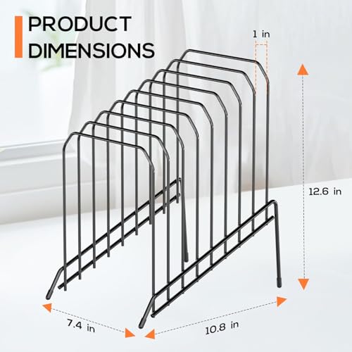 Incline Sorter Desk File Organizer, Metal Desk Magazine Folder Holder with 8-Section Vertical Compartments Rack File Organizer for Office, Home, School