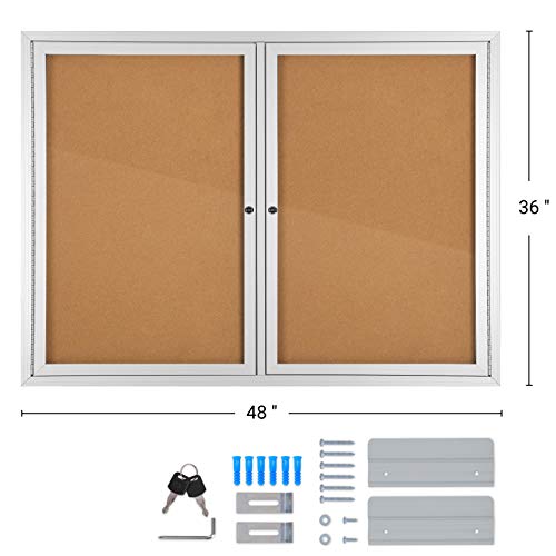 INNOVART Outdoor Enclosed Bulletin Board Weatherproof 48”x36”