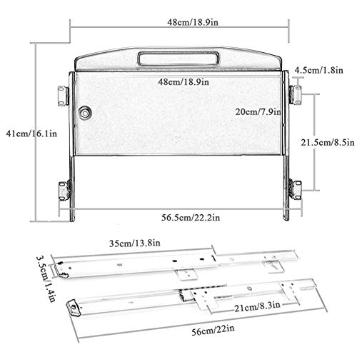 ACXZ Metal Keyboard Tray and 360°Swivel Mouse Platform Under Desk, Computer Keyboard Drawer, for Home, Office, White, Black