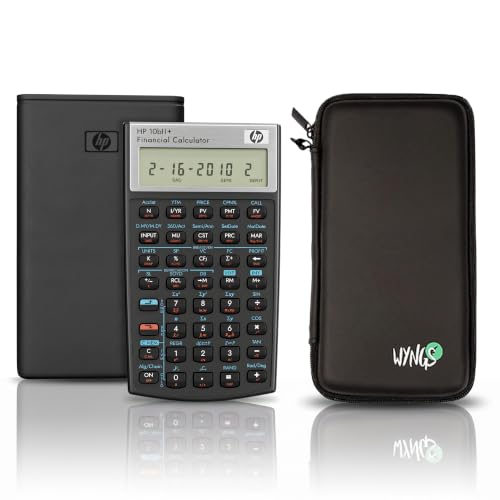 HP 10B II Plus/Hewlett Packard 10BII+ Financial Scientific Calculator + WYNGS Protective Case Black