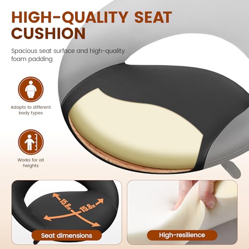 Stella Mia Ergonomic Drafting Chair for Standing Desk, PU Leather Black