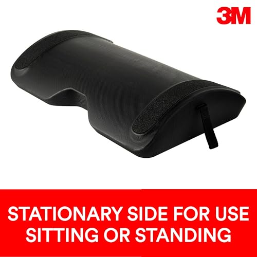 3M Foot Rest for Standing Desks, Two-Sided Rocking and Stationary for Sitting or Standing, Helps Reduce Leg and Foot Fatigue, Black (FR200B)