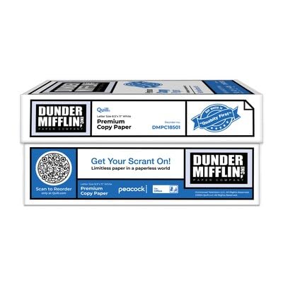 The Office Dunder Mifflin Copy Paper, 8-1/2" x 11", 92 Bright, 20 LB, 8 Reams of 500 Sheets