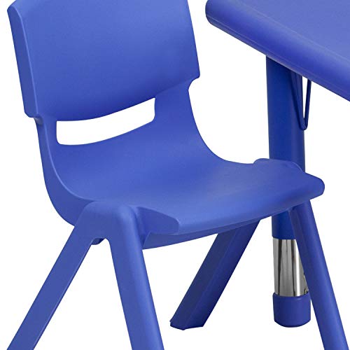 EMMA + OLIVER Blue 24" Square Activity Table Set with 2 Chairs