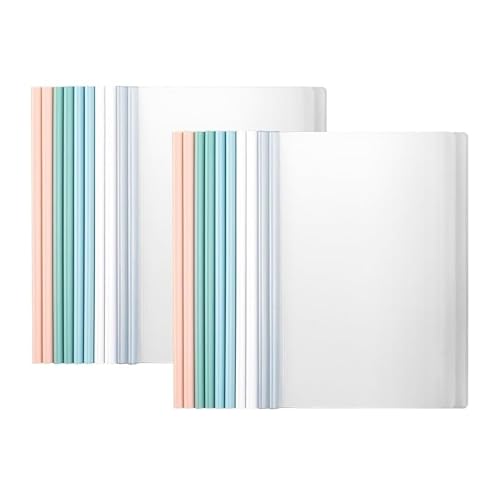 Filing Envelopes 20 Pcs Mixed Color A4 Folder Transparent Drawbar Loose-Leaf Binder Office Data File Organizing Storage Folder Plastic Folders