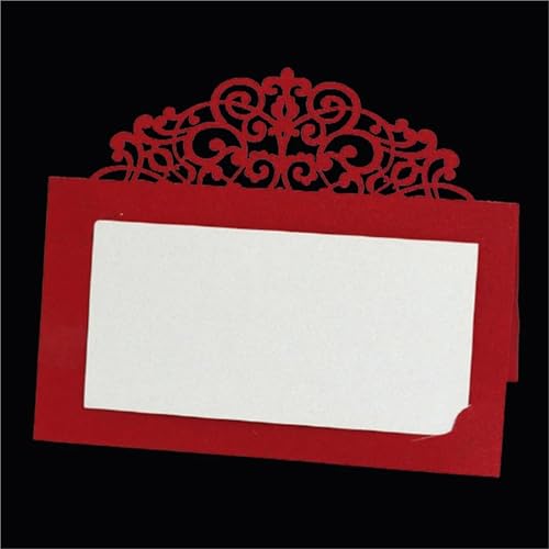 Name Tent Table Cards 200Pcs Vintage Flower Laser Cut Table Name Place Cards Lace Name Message Setting Card Wedding Birthday Party Favor Decoration(Yellow)