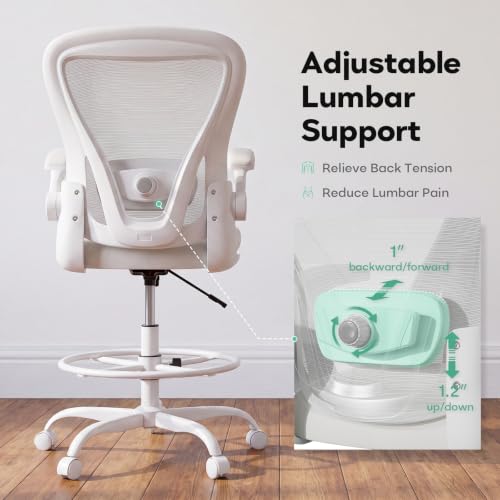 Sucrever Ergonomic Drafting Chair, Tall Office Chair for Standing Desk