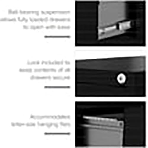 Pemberly Row 22" 3-Drawer Traditional Vertical Metal Filing Cabinet in Black, Lockable, Sturdy Steel Construction, Office or Home Use, Durable and Secure Letter Size Storage