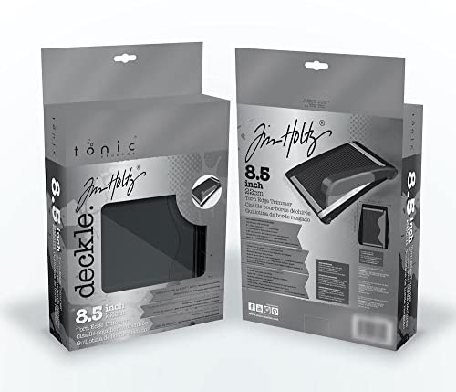 Tonic Studios Tim Holtz Deckle Torn Guillotine Paper Trimmer - 8.5" Edge Trimmer - Cardstock & Paper Cutter - Stainless Steel Blade, Safety Finger Bar, Non-Slip Feet & Comfort Handle