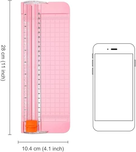 Paper Cutter Blades with Protectors and Edge Rulers for Offices, Homes and Schools. (Pink)
