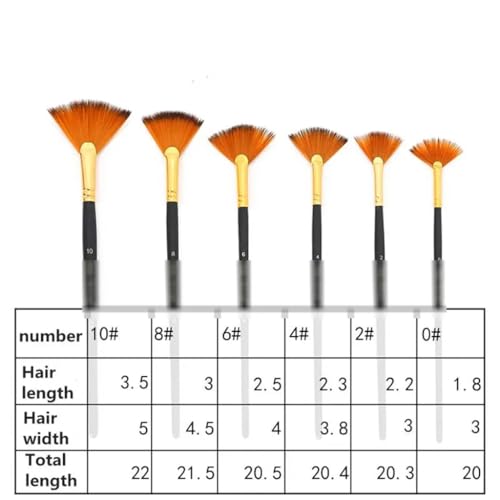 AFPSDLFJDLS Fan-Type Nylon Bristles Watercolour Brushes Art Brushes for Watercolour Painting
