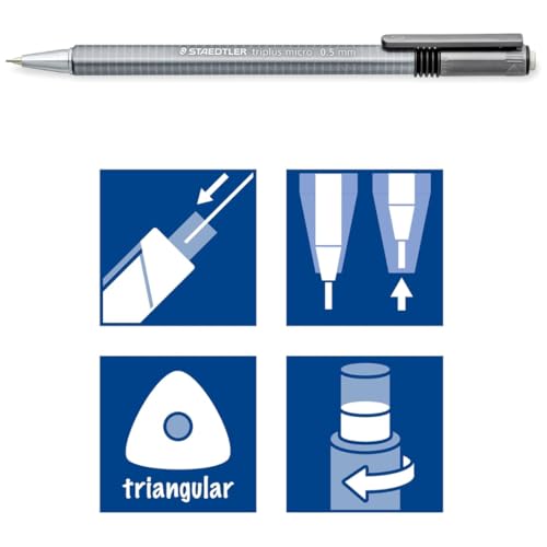 STAEDTLER Triplus Micro 0.5mm Mechanical Pencils #2, 12 Pack, 36 count