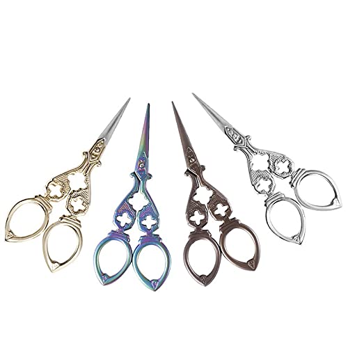 DSWMY Craft Scissors, Craft Scissors for Metal Embroidery Sewing Professional Small Gold Fabric Cloth Cutter