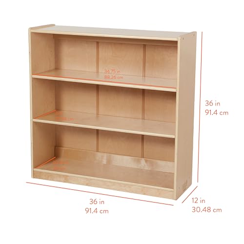 Back2School Express 3-Shelf Adjustable Bookshelf, 36in H, Natural