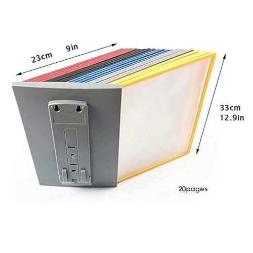 KYOFIS Wall Mount Reference Display System 20 Pages Flip File Folder Wall Mounted Binder Holder for A4 Document