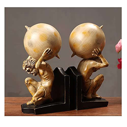 Bookends Heavy-Duty Bookends Classic Retro Book Ends American Creative Book Stopper Suitable for Office and Home Desktop Organizer Book Ends (Color : A)