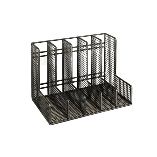 File Organizer Desk File Organizer 5 Sections Upright Mesh Desktop Sorter Office Holder(Black)