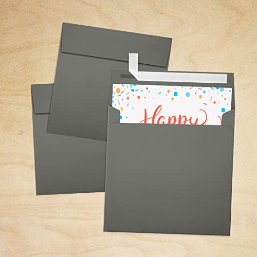 LUXPaper Square Invitation Envelopes | Peel & Press | 5 1/4" x 5 1/4" | Smoke Gray | 80lb. Text | 1,000 Qty