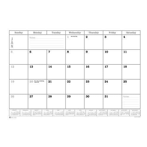 Dacasso Leather Desk Calendar pad, 34 x 20, Rustic Black (P1250)
