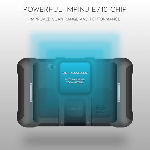 Chainway P80 RFID Scanner Android Tablet, Impinj E710 RFID Tag Reader (UHF GS1 EPC GEN2), SE4710 2D/1D/QR Code Scanner, Android 13, WiFi, GPS, NFC, Bluetooth, Heavy Duty, 8700mAh All-Day Battery
