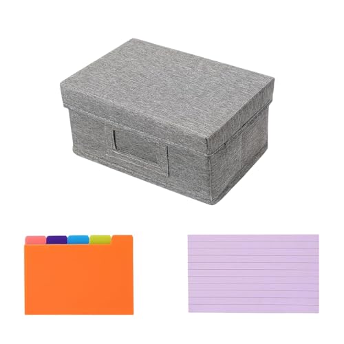 LOUYENOUS Index Card Dividers Box Storage Note Cards Case Office Supplies Dorm Desktop Flashcards Foldable Drawer Index Cards Holder