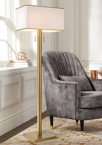 Possini Euro Design Bolivar 72" Tall Oversized 2-Light Warm Gold Floor Lamp