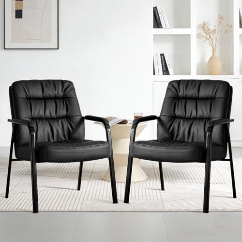OLIXIS Office Waiting Room Guest Chair Set of 2, 500lbs, Faux Leather
