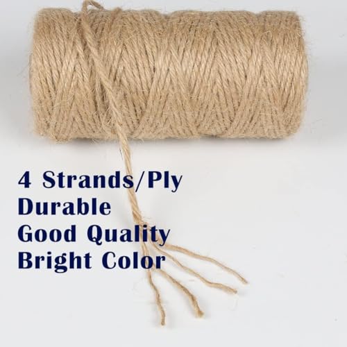 PerkDecor 10Pack 3mm Natural Jute Twine String 3280 Feet Long Twine String for Crafting Gardening Gift Wrapping Macrame DIY Home Decor (Brown-328Feet/Roll)