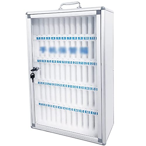48/60 Bit Aluminum Alloy Pocket Chart Cell Phones Storage Cabinet for Cell Phones, Wall-Mounted with A Locked, Can Be Carried by Hand for Classroom Office Factory