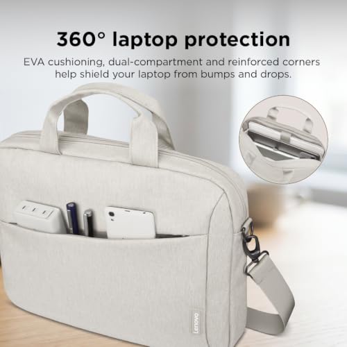Lenovo 16" Laptop Bag T210 (ECO), Water-Resistant Laptop Sleeve Case with EVA Protective Padding, Dual Compartments, Travel Strap, Eco-Friendly Recycled Material, Fits Up to 16-Inch Laptops, Navy