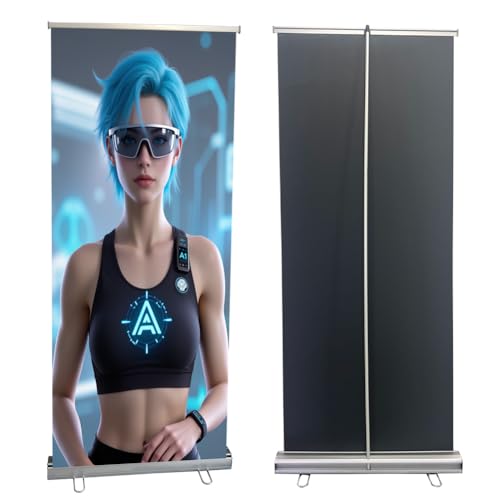 HYSDPOT Standard Retractable Banner Stand with Carrying padded Canvas Bag and Box (Stand Only) (33.5"x80")(6 UNITS)