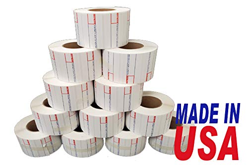 Aquos CAS Scale Labels Roll – White Label Roll for CAS Scales | Thermal Printer Stickers | Self Stick Deli Scale Labels for Food & Meat Packaging (36 Rolls, 8000)