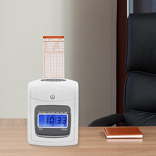 YIYIBYUS Time Clocks for Employees Small Business, Punch Time Clock Machine up to 50 Employees LCD Display Ringing Alert Employee Attendance Time Clock with 50 Cards