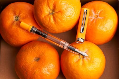 TWSBI TWC10032 Fountain Pen, Eco T Saffron CT, Suction Type, Fine Point F