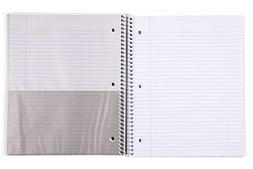 Mintra Office Durable Spiral Notebooks, 3 Subject (aTeal, Purple, White, College Ruled 3pk)