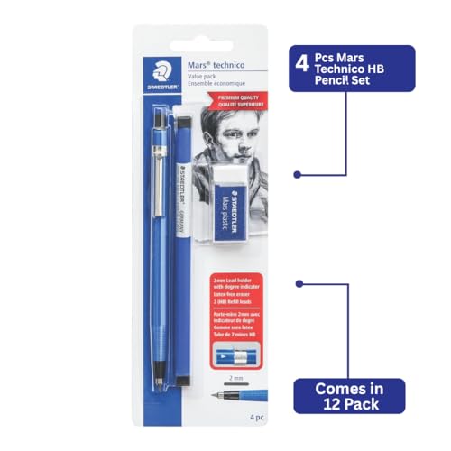 STAEDTLER Mars Technical Mechanical Pencil Set, Blue, 12 Pack