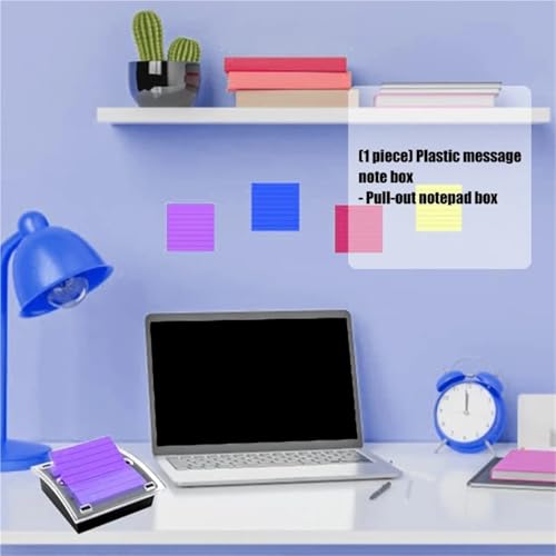 3Pcs Clear Pull Out Sticky Note Dispenser Desk Organizer Space Saving