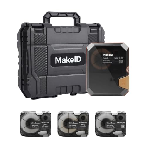 Makeid P31S Industrial Label Maker with 3 Cartridges & Hard Case Bundle