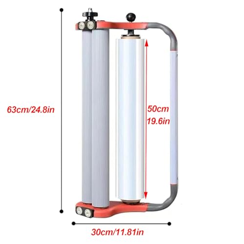 Manual Stretch Film Wrapping Bundling Strapping Machine, Stretch Film Dispenser, Film Width 50cm for Parcel Carton Box Luggage Warehouse