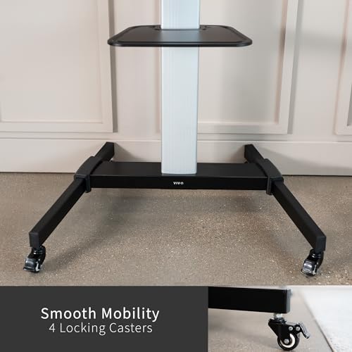 VIVO Black Rolling TV Cart w/Shelf for 32 to 83 inch Screens, STAND-TV09