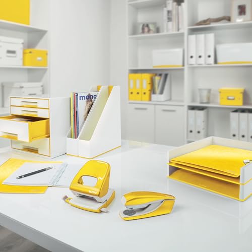 Leitz A4 Lever Arch File Active, Yellow, Curved Spine 75mm Width, Elastic Fastening, Light polyfoam, Wow Range, 11060016